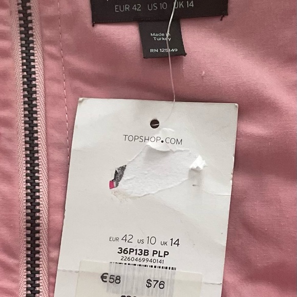 NWT Topshop Barbiecore pink with white polka dots built in bra romper, size 10 - Picture 6 of 16